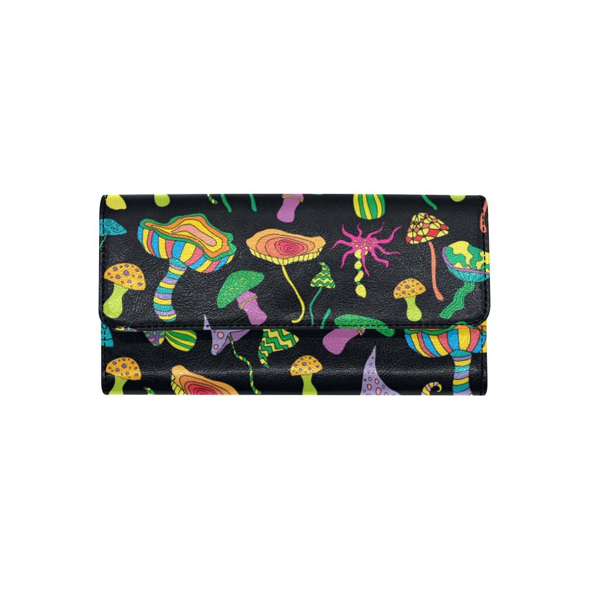 Psychedelic Mushroom Pattern Print Design A02 Women's Trifold Wallet