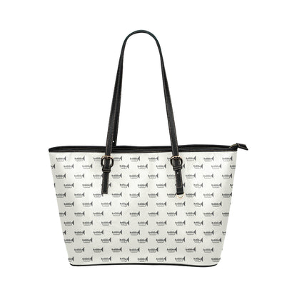 Trumpet Pattern Themed Print Leather Tote Bag