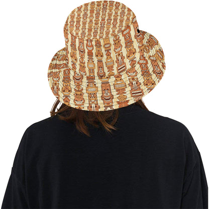 Tiki Orange Vertical Pattern Unisex Bucket Hat