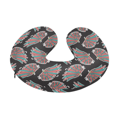 Angel Wings Pattern Print Design 05 U-Shaped Travel Neck Pillow
