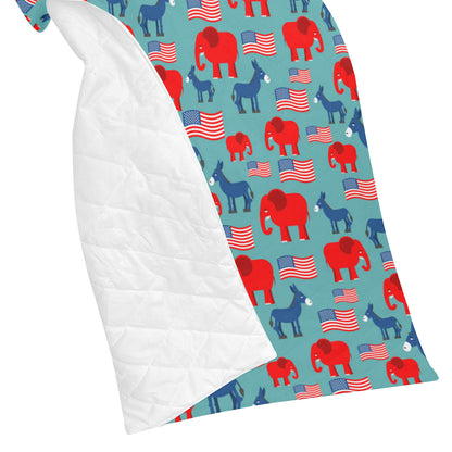 Donkey Red Elephant Pattern Print Design 03 Premium Quilt