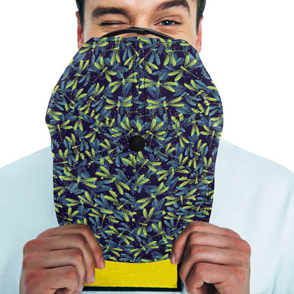 Dragonfly Lime Blue Print Pattern Snapback Cap