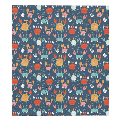 Crab Pattern Print Design 05 Premium Quilt