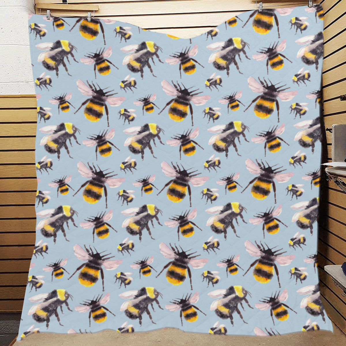 Bee Pattern Print Design BEE08 Premium Quilt