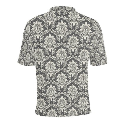 Damask Elegant Print Pattern Men Polo Shirt