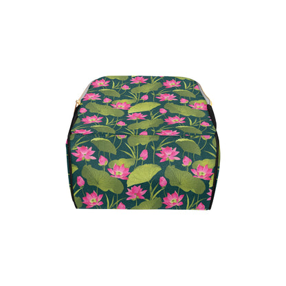 Water Lily Pattern Print Design WL09 Diaper Bag Backpack