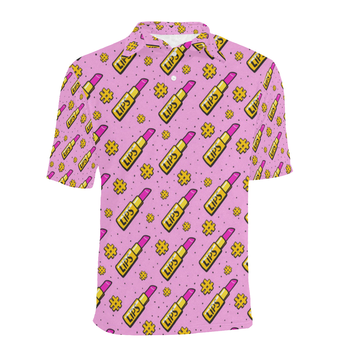 Lipstick Pattern Print Design LT03 Men Polo Shirt