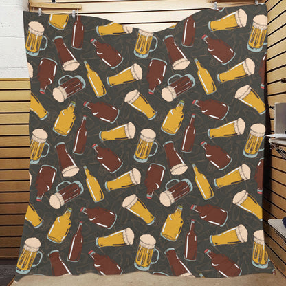 Beer Pattern Print Design 03 Premium Quilt