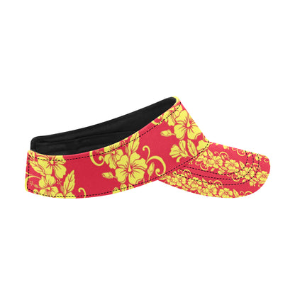 Orange Hibiscus Pattern Print Design HB018 Unisex Sun Visor