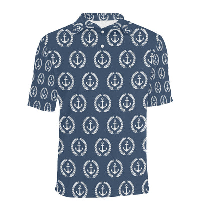 Anchor Pattern Print Design 04 Men Polo Shirt