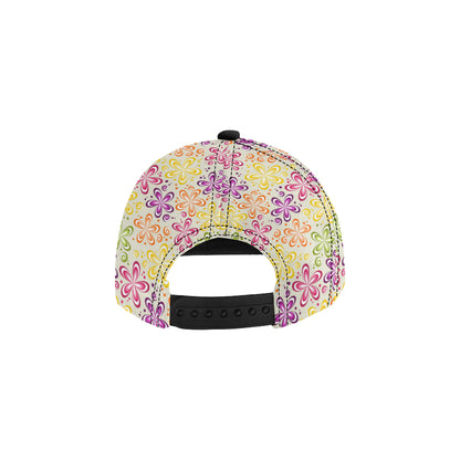 Flower Power Colorful Design Print Snapback Cap