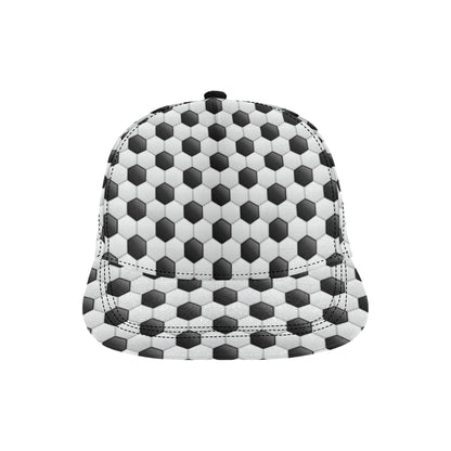 Soccer Ball Texture Print Pattern Snapback Cap