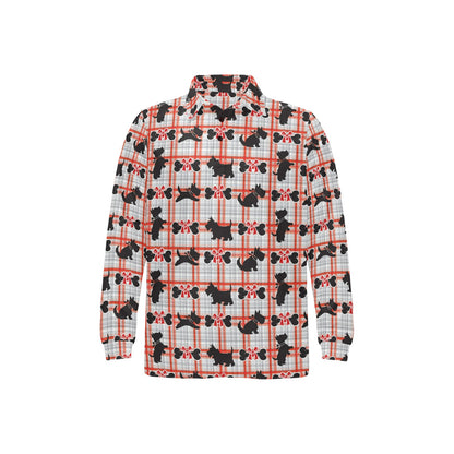 Scottish Terriers Print Design LKS3014 Long Sleeve Polo Shirt For Men's