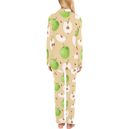 Apple Pattern Print Design AP07 Women's Long Pajama Set