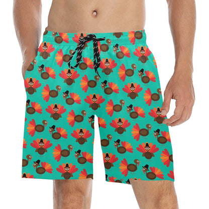 Thanksgiving Print Design LKS307 Men's Swim Trunks Beach Shorts