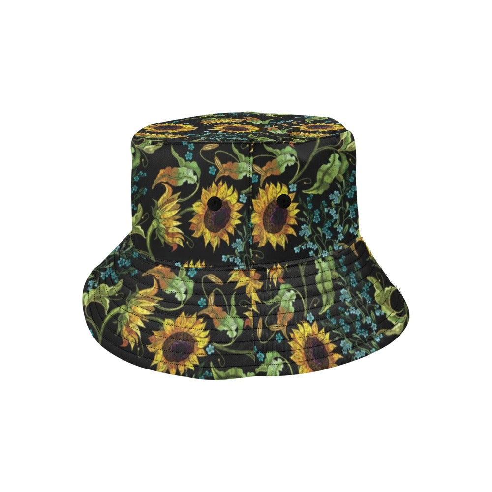 Sunflower Print Design LKS308 Unisex Bucket Hat