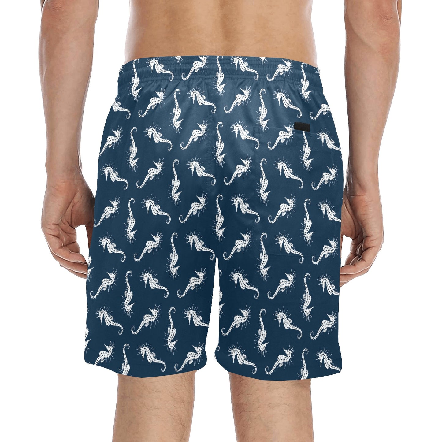 SeaHorse Print Design LKS402 Men's Swim Trunks Beach Shorts