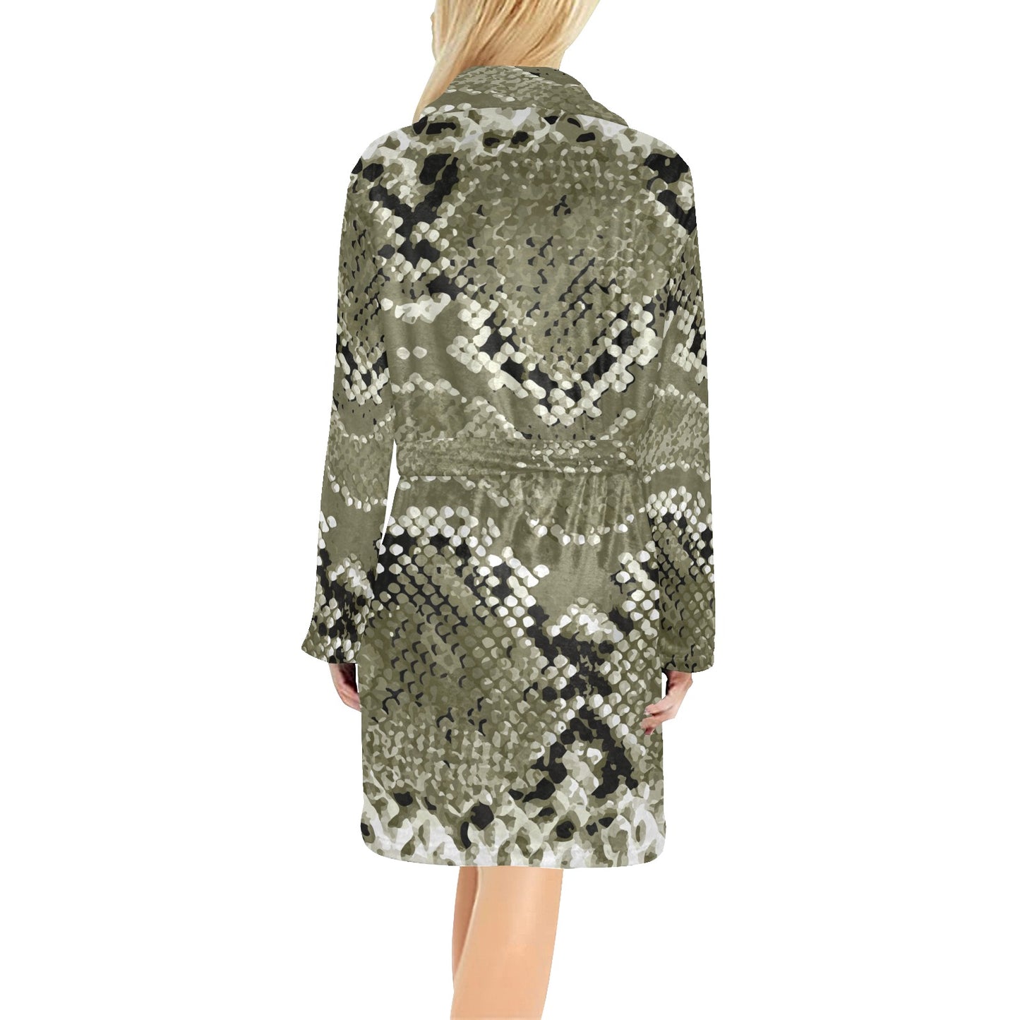 Python Pattern Print Design A04 Women's Fleece Robe
