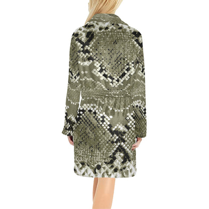 Python Pattern Print Design A04 Women's Fleece Robe