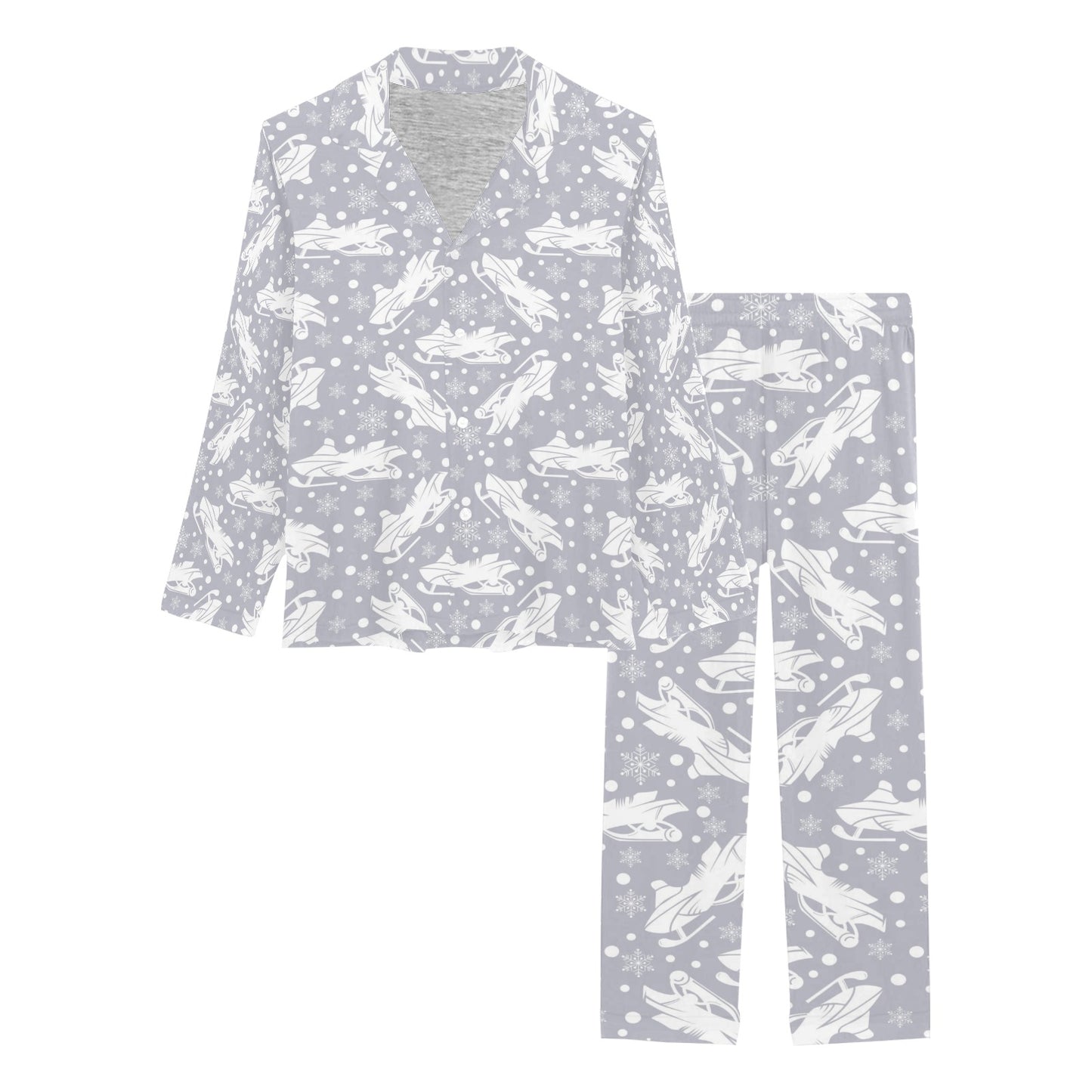Snowmobile Print Design LKS302 Women's Long Pajama Set