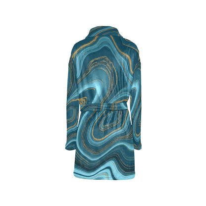 Liquid Pattern Print Design 04 Women's Fleece Robe