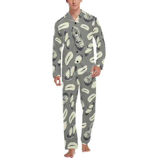 Peanut Pattern Print Design A01 Men's Long Pajama Set