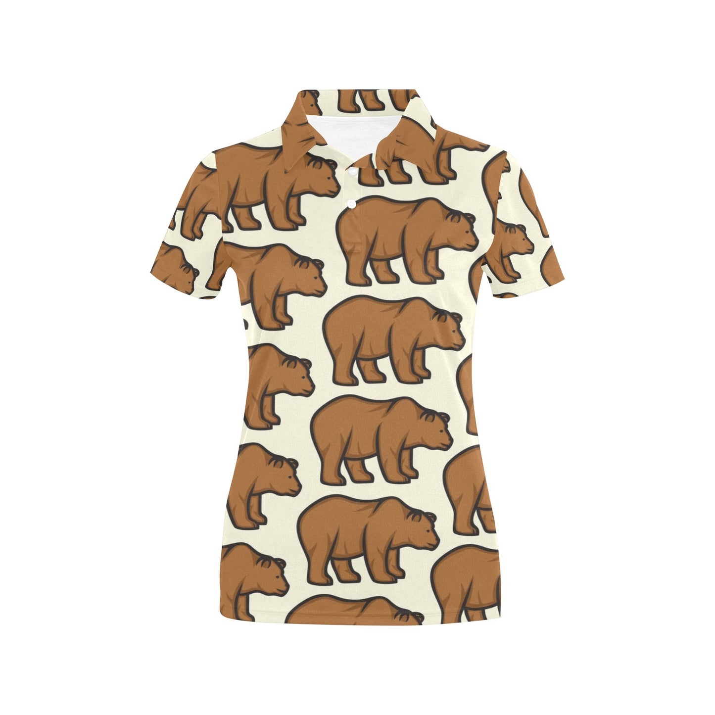 Bear Pattern Print Design BE05 Women's Polo Shirt