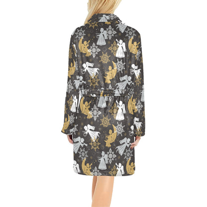 Angel Pattern Print Design 04 Women's Fleece Robe