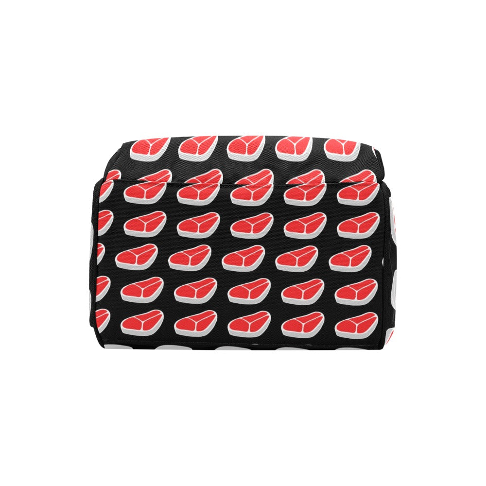 Steak Print Design LKS303 Diaper Bag Backpack
