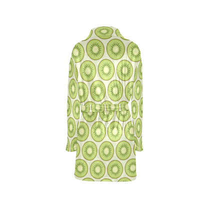 Kiwi Pattern Print Design KW02 Women's Fleece Robe