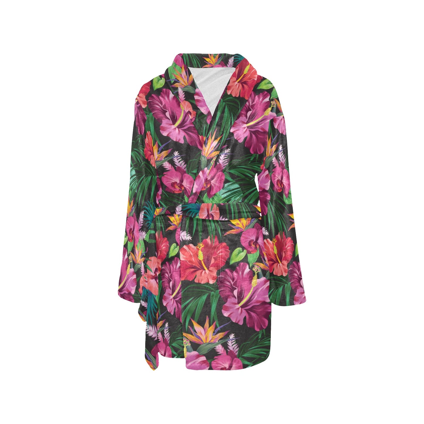 Hawaiian Flower Hibiscus tropical Women's Fleece Robe