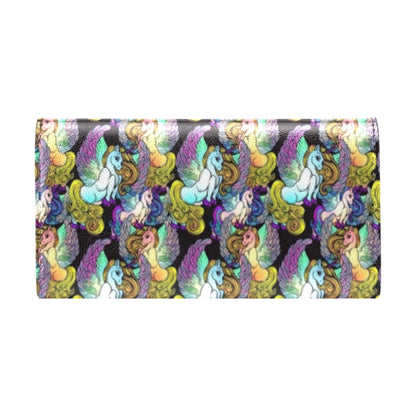 Unicorn With Wings Print Pattern Women's Trifold Wallet