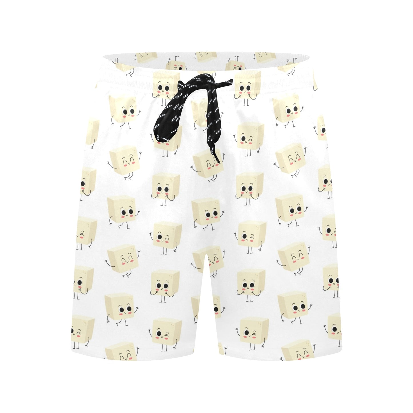 Tofu Print Design LKS301 Men's Swim Trunks Beach Shorts