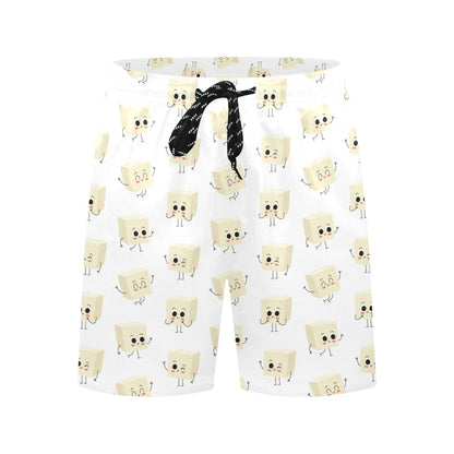 Tofu Print Design LKS301 Men's Swim Trunks Beach Shorts