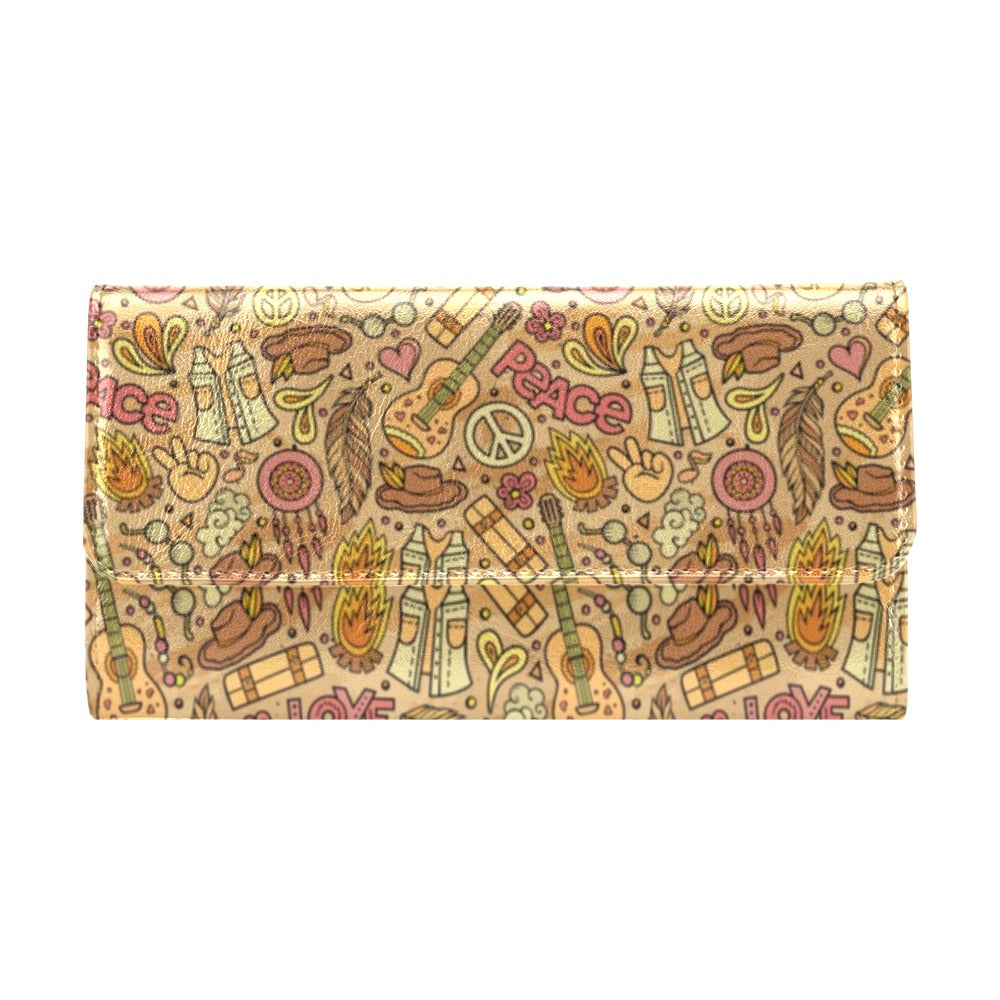 Hippie Print Design LKS305 Women's Trifold Wallet