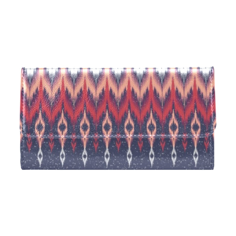 Ikat Print Design LKS401 Women's Trifold Wallet