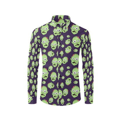 Zombie Print Design LKS303 Men's Long Sleeve Dress Shirt