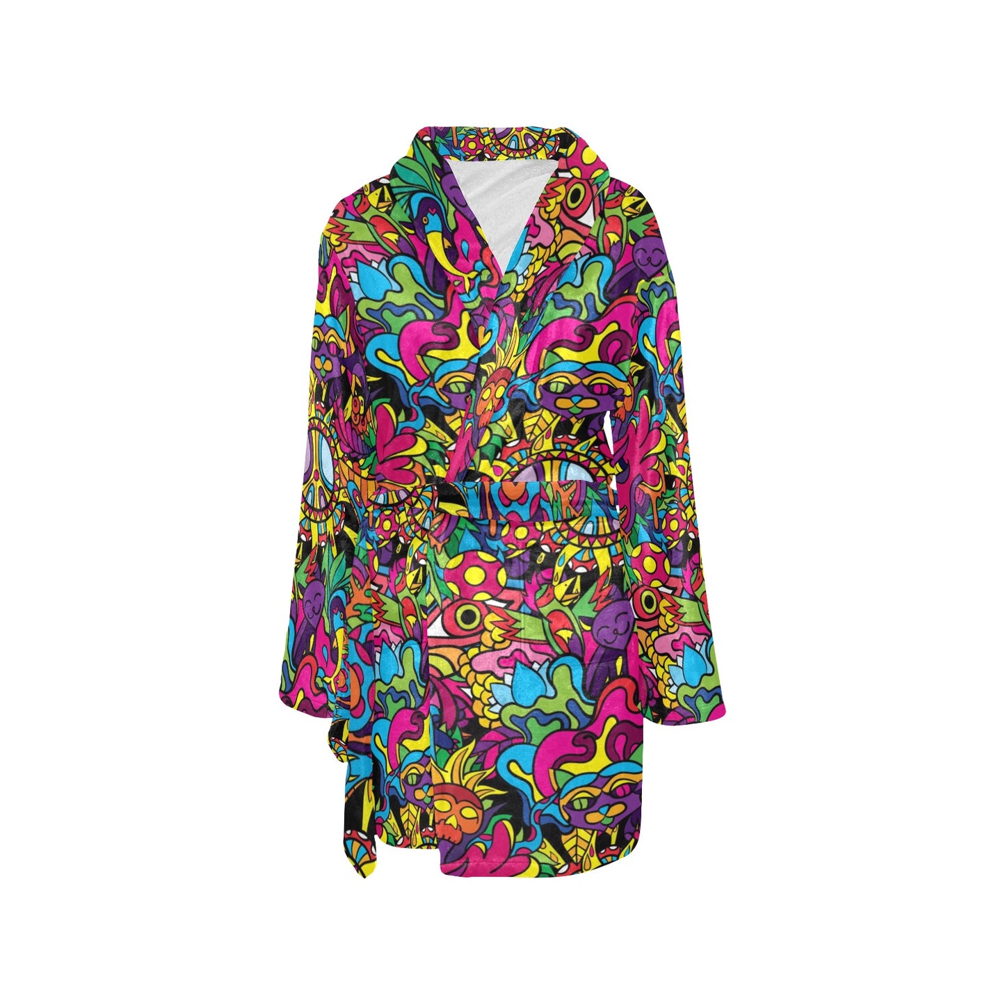 Trippy Print Design LKS304 Women's Fleece Robe