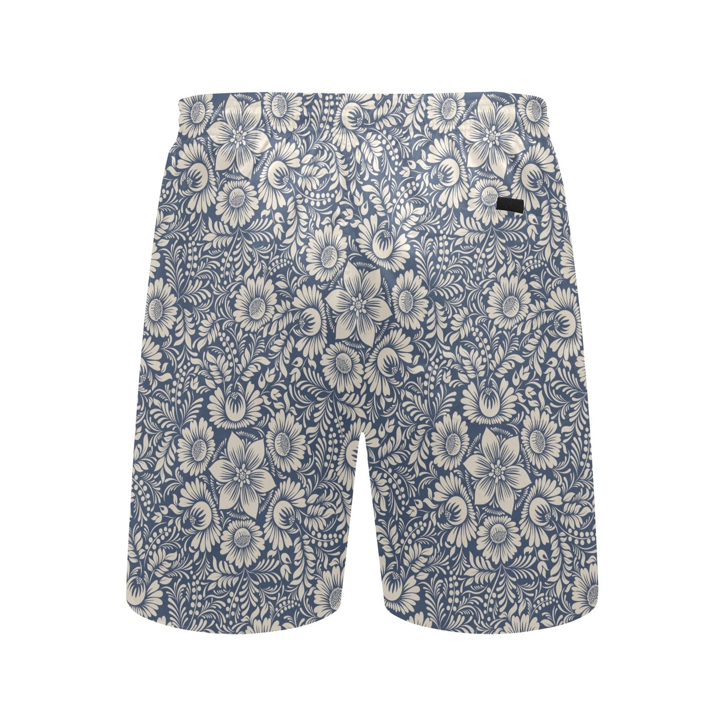Elegant Floral Print Pattern Men's Swim Trunks Beach Shorts