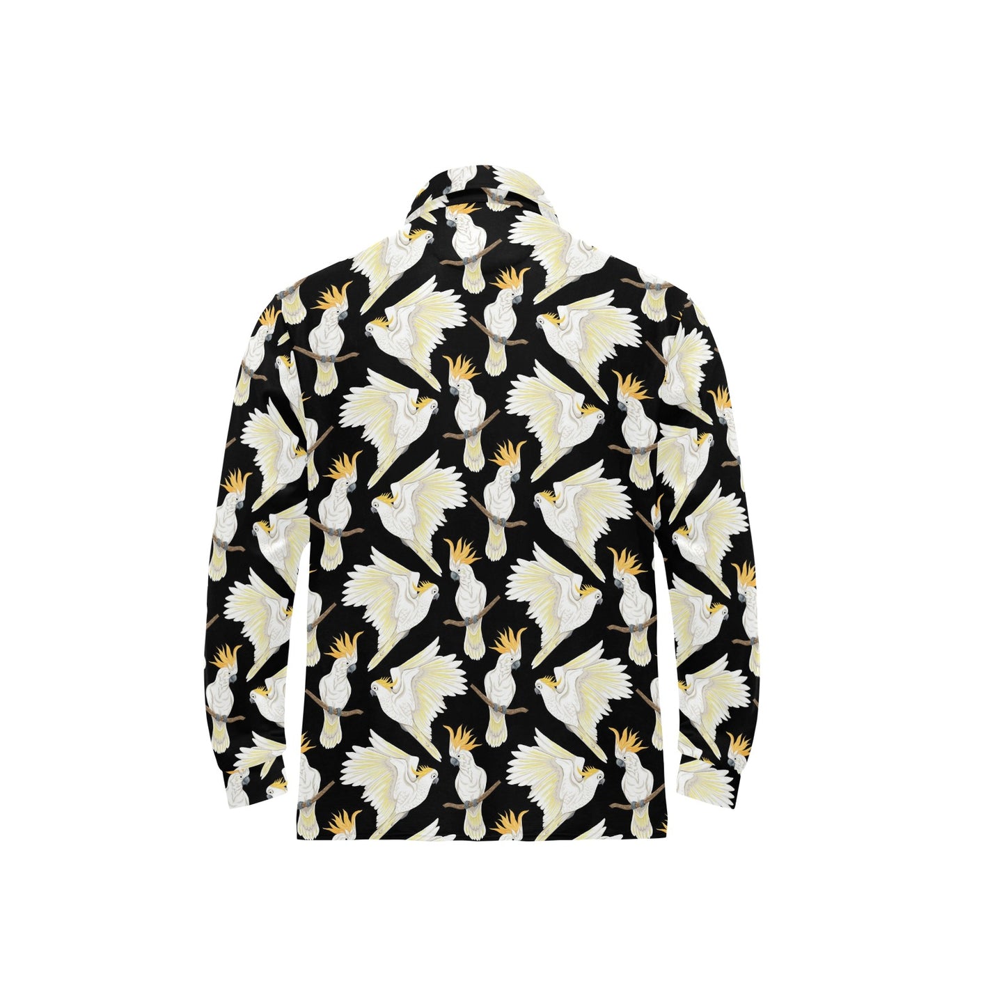 Cockatoo Print Design LKS402 Long Sleeve Polo Shirt For Men's