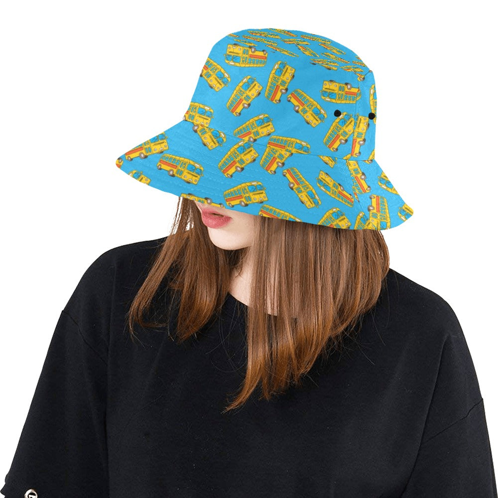 School Bus Print Design LKS302 Unisex Bucket Hat