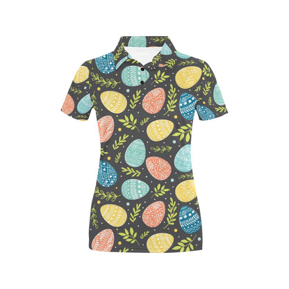Easter Eggs Pattern Print Design RB01 Women's Polo Shirt