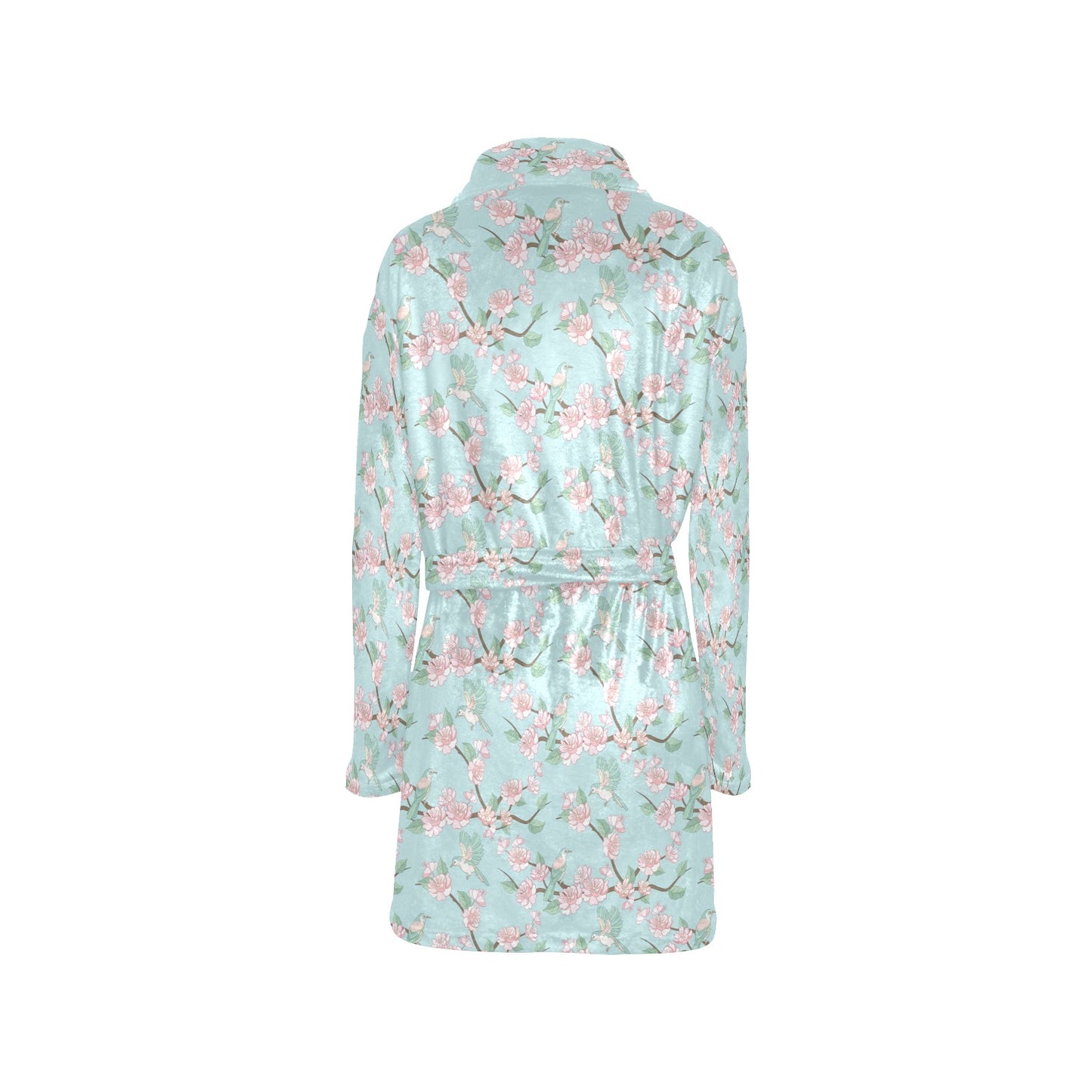 Cherry Blossom Pattern Print Design 02 Women's Fleece Robe