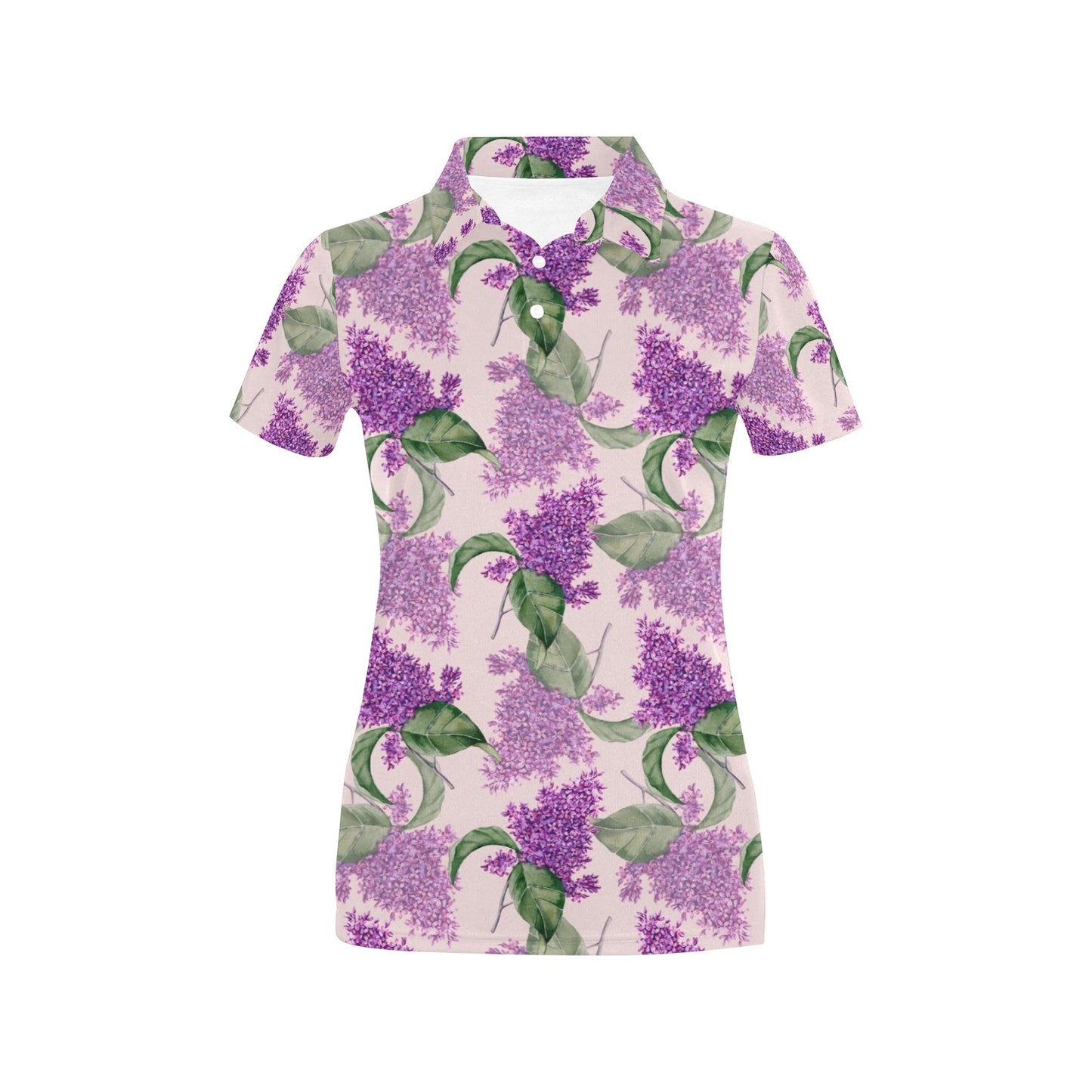Lilac Pattern Print Design LI02 Women's Polo Shirt
