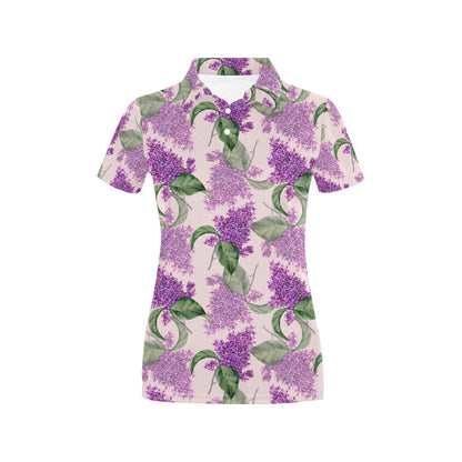 Lilac Pattern Print Design LI02 Women's Polo Shirt