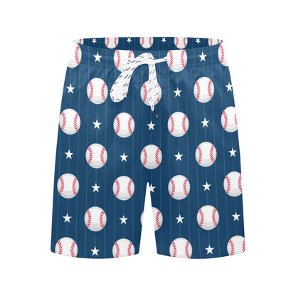 Baseball Star Print Pattern Men's Swim Trunks Beach Shorts