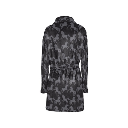 Horse Print Design LKS305 Women's Fleece Robe