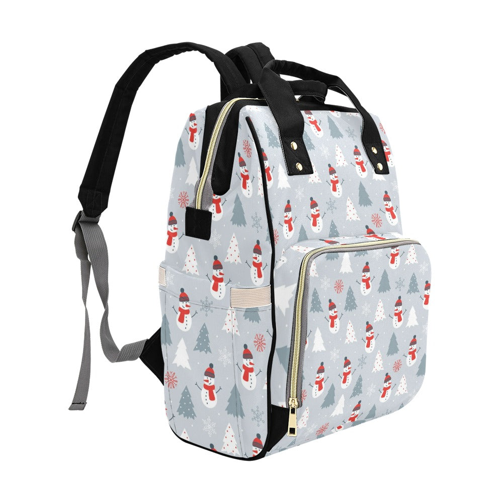 Snowman Print Design LKS302 Diaper Bag Backpack