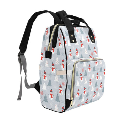 Snowman Print Design LKS302 Diaper Bag Backpack