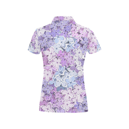 Lilac Pattern Print Design LI01 Women's Polo Shirt